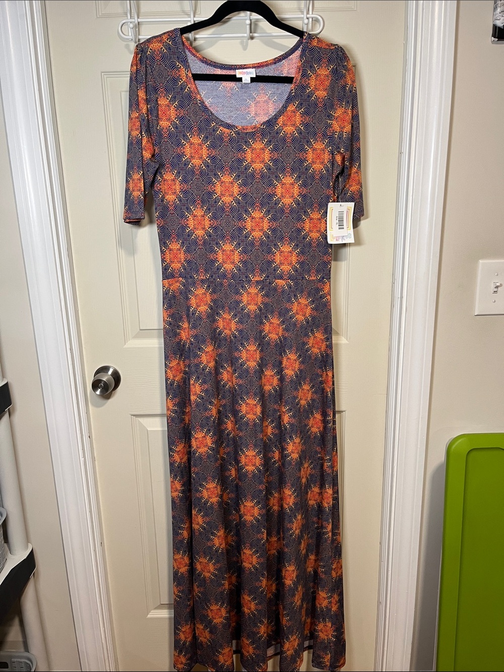 LuLaRoe Orange Starburst Maxi Dress